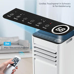 Pharmics Electro – 9000 BTU Portable Air Conditioner with Exhaust Hose | 4-in-1 Mobile AC | Quiet Operation <48 dB | Digital Display & Remote | Window Installation Kit | 24h Timer | For Rooms up to 25 m²