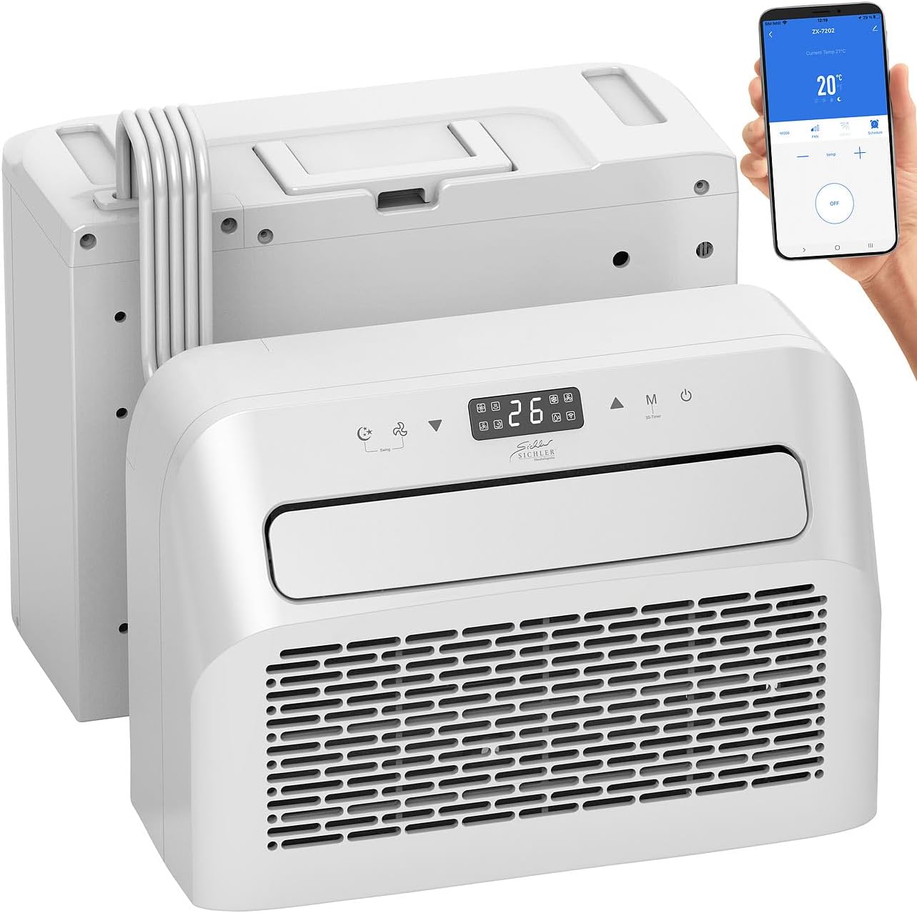 Pharmics Electro – Sichler Mobile Split Air Conditioner 5,000 BTU, Dehumidifier, Wi-Fi & App Control, Mini AC for Rooms up to 215 sq ft
