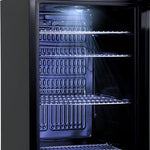 Pharmics Electro °CUBES 90L Beverage Refrigerator with Glass Door, Compact Drinks Fridge with 4 Adjustable Shelves, Black
