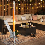 Pharmics Electro – Sonnewelt Pelletfackel aus Edelstahl mit Glasrohr, Feuerrohr für Outdoor-Heizung & Ambiente