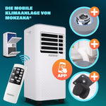 Pharmics Electro – Monzana MZKA2000 Mobile Klimaanlage 3-in-1 mit Abluftschlauch, 7000 BTU, 24h Timer & Fernbedienung