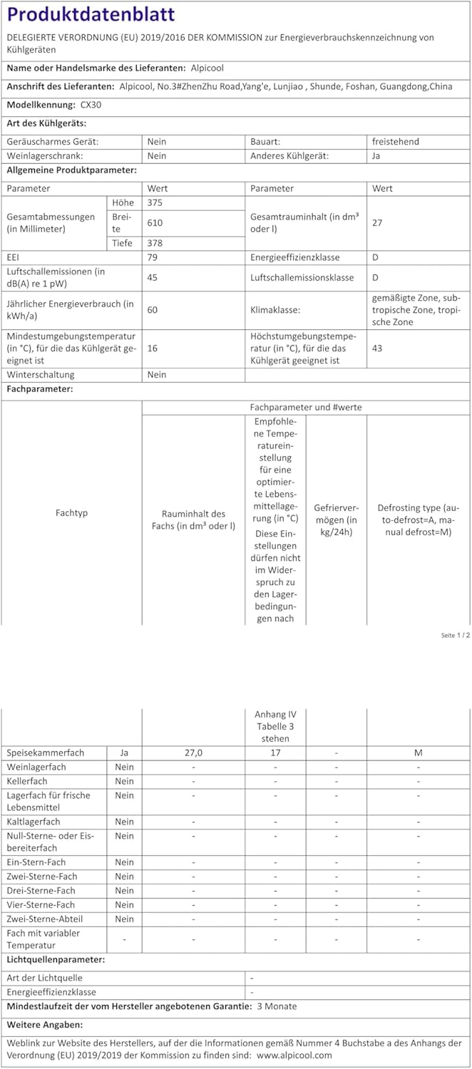 Pharmics Electro Alpicool CF55 55L Portable 12V Mini Fridge Freezer, -20°C to 20°C, for Car, Camping, Truck, Boat, AC/DC, with USB Port
