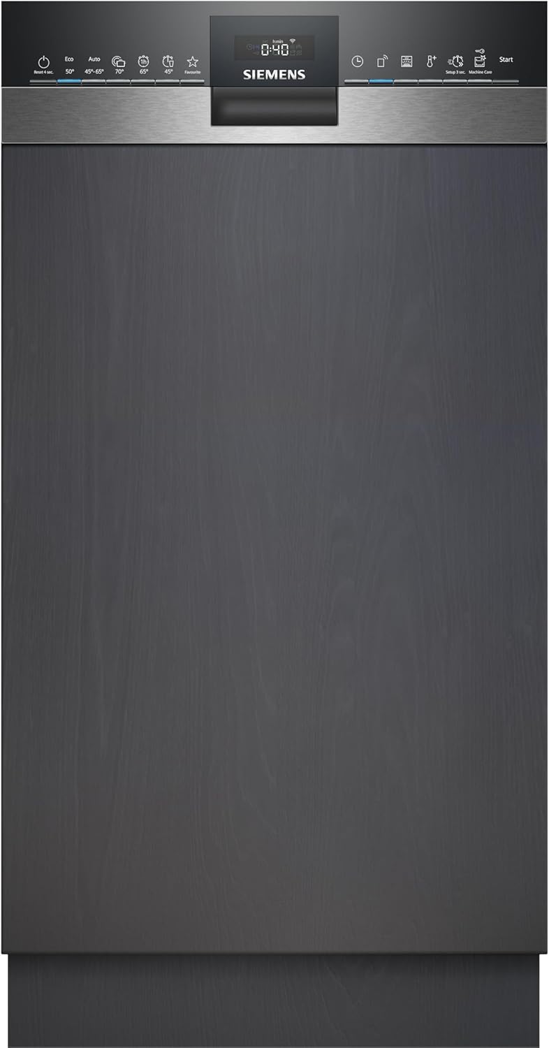 Pharmics Electro – Siemens SR65YX08ME iQ500 Fully Integrated Dishwasher, 45 cm, Cutlery Drawer, Zeolith Drying, Ultra-Quiet, AquaStop, Auto Door Open, varioSpeed, Interior Lighting