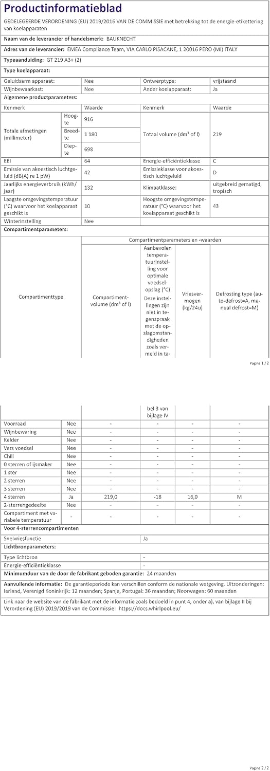 Pharmics Electro – Bauknecht GT 219 A3+ Chest Freezer, 215L Capacity, Super Freeze, SpaceMax, Interior Light, ECO Energy Saving, Child Lock