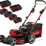 Pharmics Electro – Einhell GE-CM 36/47 S HW Li Cordless Lawn Mower Kit, 36V, 47 cm Cutting Width, Up to 700 m², Brushless Motor, Self-Propelled, 75L Grass Collector, Includes 4x 4.0Ah Batteries + 2x Twin Charger