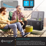 Pharmics Electro – KESSER Compressor Cooler Box 2-in-1 with Dual Zone Cooling and Freezing, LED Touch Display, 12/24V & 230V, Down to -20°C