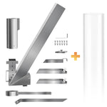 Pharmics Electro – Sonnewelt Pelletfackel aus Edelstahl mit Glasrohr, Feuerrohr für Outdoor-Heizung & Ambiente