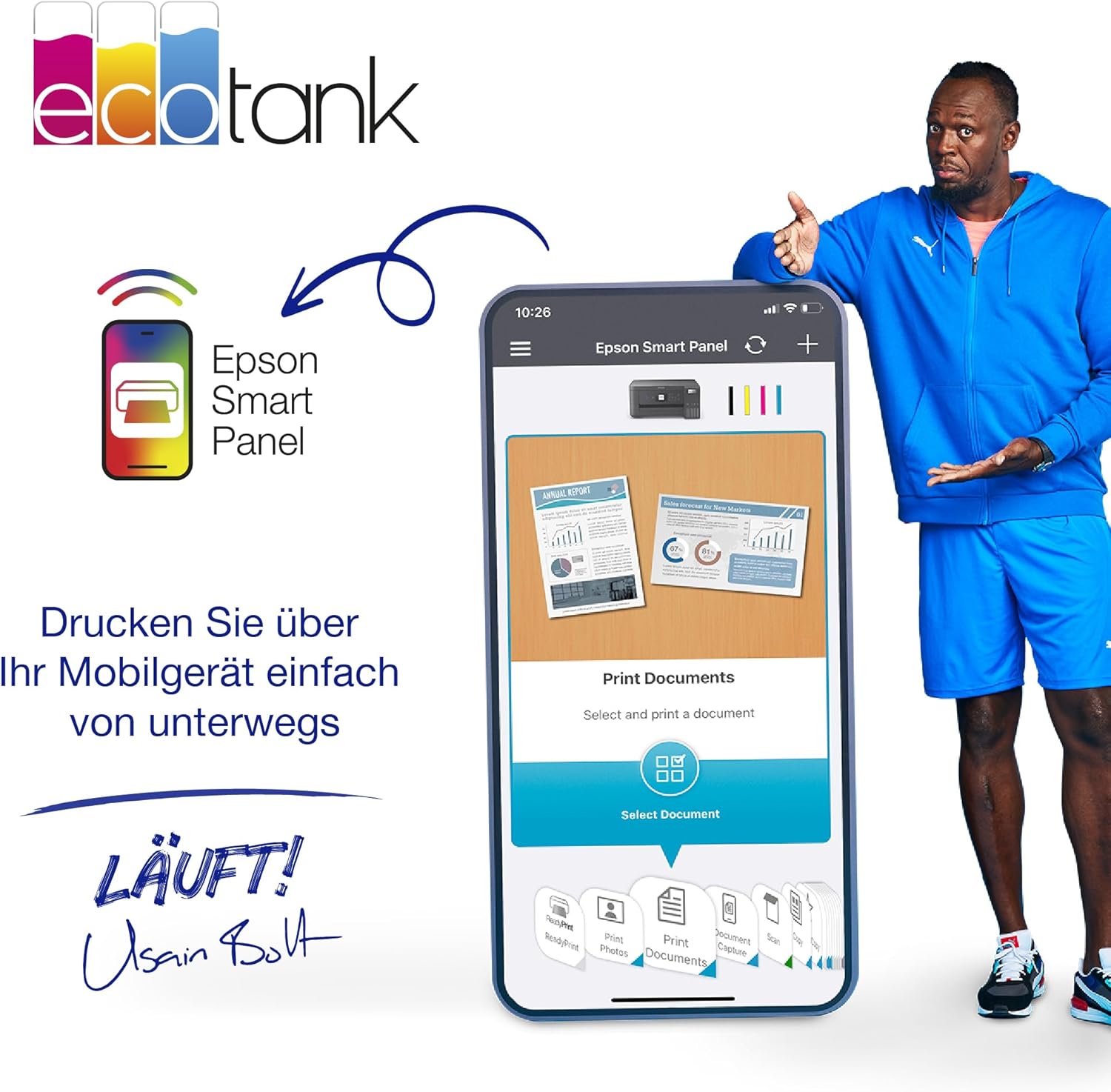 Pharmics Electro – Epson EcoTank ET-4800 A4 Multifunction Wi-Fi Ink Tank Printer, Includes Up to 3 Years of Ink