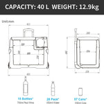 Pharmics Electro Alpicool CF55 55L Portable 12V Mini Fridge Freezer, -20°C to 20°C, for Car, Camping, Truck, Boat, AC/DC, with USB Port