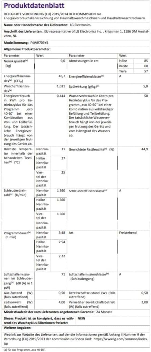 LG F4WV7080 Front Load Washer 8 kg 1400 RPM – Pharmics Electro
