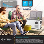 Pharmics Electro – KESSER Compressor Cooler Box 2-in-1 with Dual Zone Cooling and Freezing, LED Touch Display, 12/24V & 230V, Down to -20°C