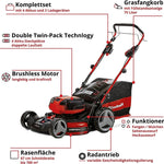 Pharmics Electro – Einhell GE-CM 36/47 S HW Li Cordless Lawn Mower Kit, 36V, 47 cm Cutting Width, Up to 700 m², Brushless Motor, Self-Propelled, 75L Grass Collector, Includes 4x 4.0Ah Batteries + 2x Twin Charger