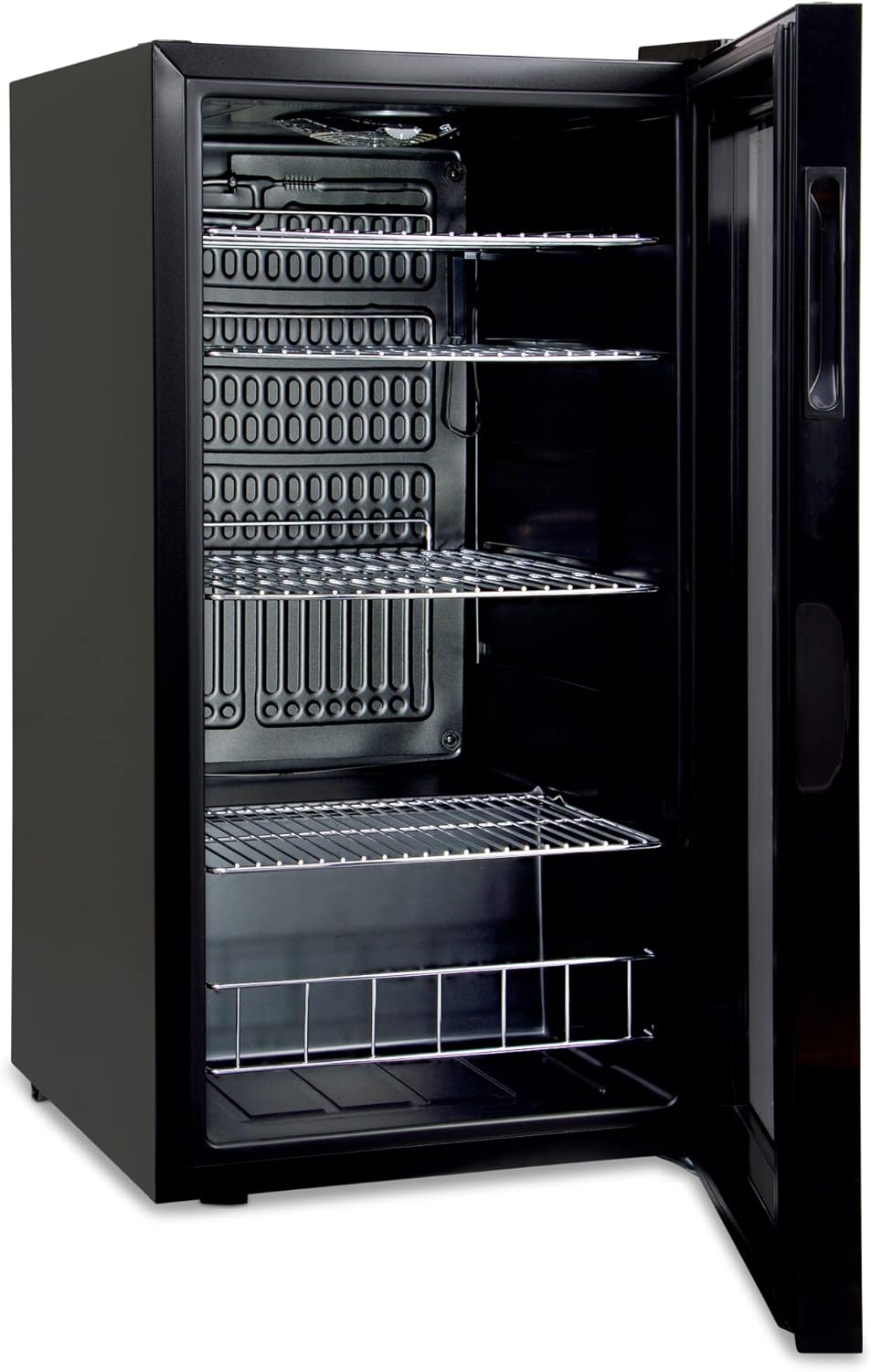 Pharmics Electro °CUBES 90L Beverage Refrigerator with Glass Door, Compact Drinks Fridge with 4 Adjustable Shelves, Black