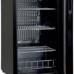 Pharmics Electro °CUBES 90L Beverage Refrigerator with Glass Door, Compact Drinks Fridge with 4 Adjustable Shelves, Black