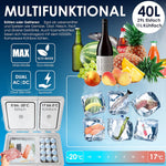 Pharmics Electro – KESSER Compressor Cooler Box 2-in-1 with Dual Zone Cooling and Freezing, LED Touch Display, 12/24V & 230V, Down to -20°C