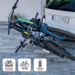 harmics Electro Fischer ProlineEvo 2 Hitch Bike Carrier for 2 Bikes, 60kg Capacity, E-Bike Compatible, Pre-Assembled, Lockable, Foldable