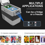 Pharmics Electro Alpicool CF55 55L Portable 12V Mini Fridge Freezer, -20°C to 20°C, for Car, Camping, Truck, Boat, AC/DC, with USB Port