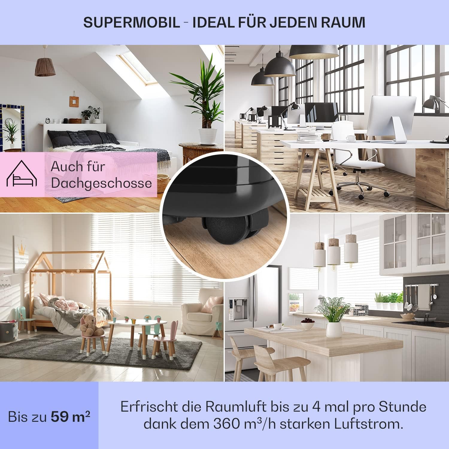 Pharmics Electro – Klarstein Portable 4-in-1 Air Conditioner, 9000 BTU, Cooling, Dehumidifier, Fan & Night Mode for Home & Office