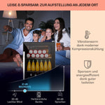 Pharmics Electro – Klarstein Mini Fridge with Glass Door, 80L Beverage Cooler, Adjustable Shelves, Quiet Compact Indoor/Outdoor Refrigerator