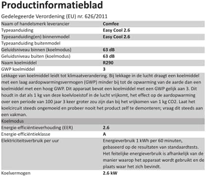 Pharmics Electro – Comfee Portable Air Conditioner MPPH-09CRN7, 9000 BTU / 2.6 kW, 3-in-1 Cooling, Dehumidifier & Fan, Up to 950 sq ft, with Exhaust Hose