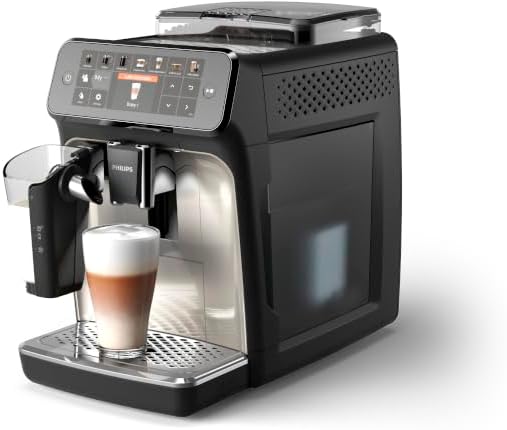 Pharmics Electro – Philips Series 5400 Fully Automatic Coffee Machine with LatteGo, 12 Coffee Specialties, Intuitive Display, 4 User Profiles, Chrome (EP5447/90)