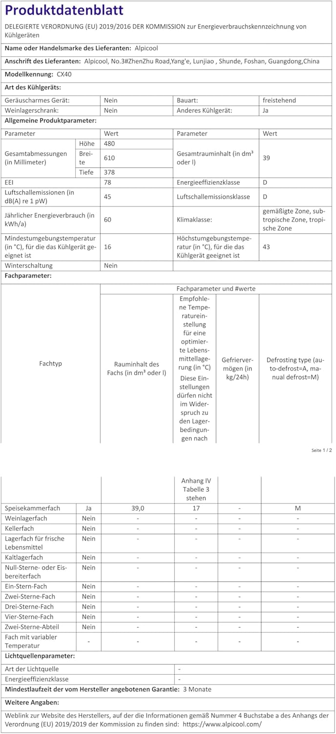 Pharmics Electro Alpicool CF55 55L Portable 12V Mini Fridge Freezer, -20°C to 20°C, for Car, Camping, Truck, Boat, AC/DC, with USB Port