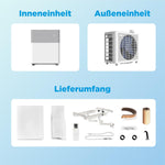 Pharmics Electro – Midea PortaSplit Mobile Air Conditioner & Heat Pump, 12,000 BTU / 3.5 kW, Cooling A++ / Heating A+, 4-in-1 AC for Rooms up to 42 m² / 105 m³, Ultra-Quiet 39 dB(A)