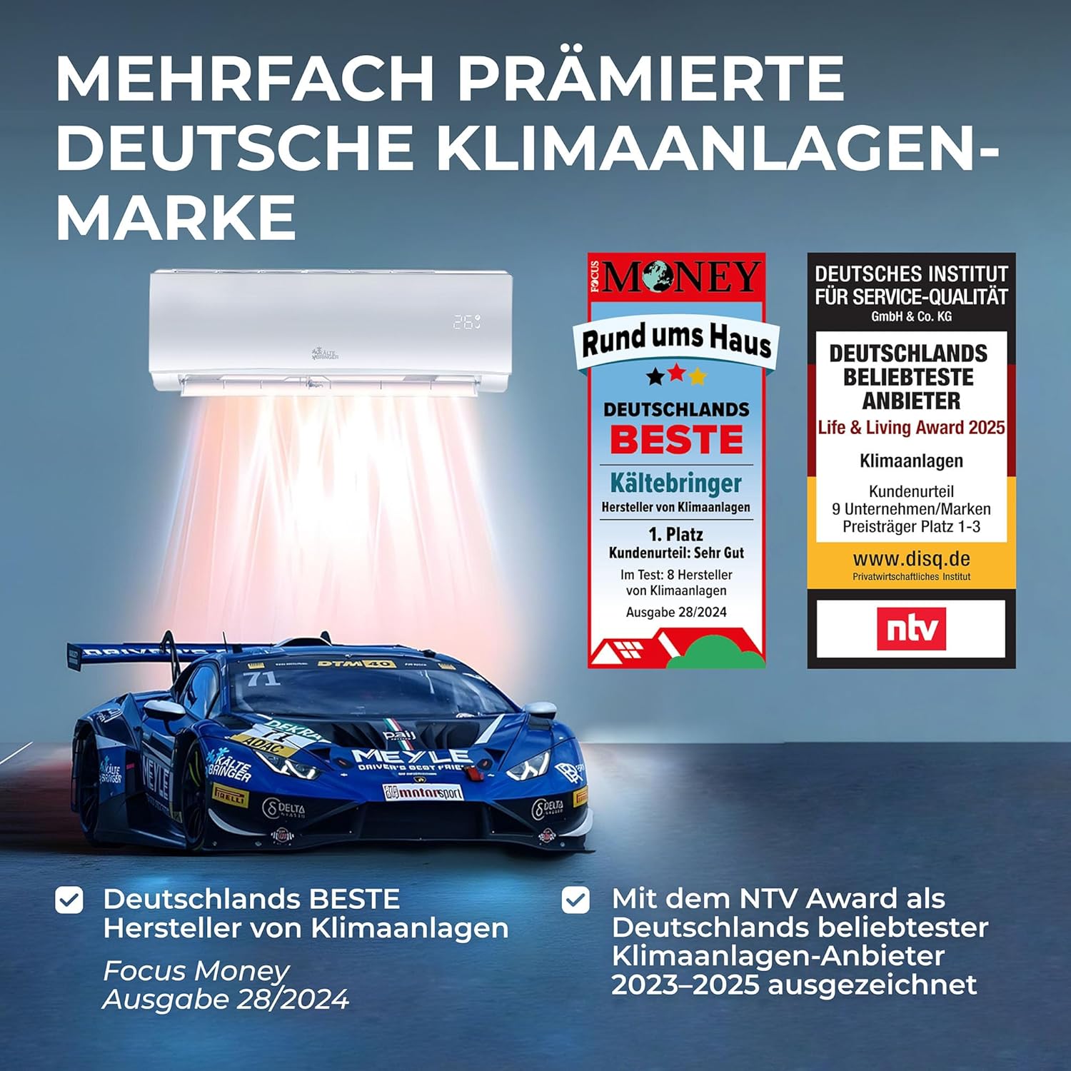 Pharmics Electro – Kältebringer Split Air Conditioner Quick Connect, 12,000 BTU (3.4 kW), Cooling & Heating, WiFi & App Control, Up to 91 m², Ultra-Quiet, 5m Copper Line, R32 Refrigerant, Wall Mount Included