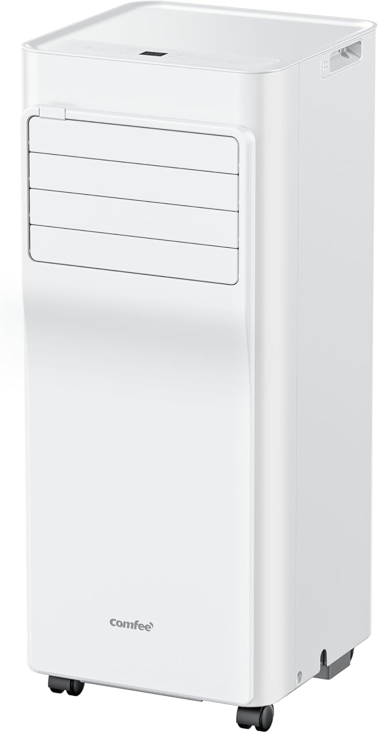 Pharmics Electro – Comfee Portable Air Conditioner MPPH-09CRN7, 9000 BTU / 2.6 kW, 3-in-1 Cooling, Dehumidifier & Fan, Up to 950 sq ft, with Exhaust Hose