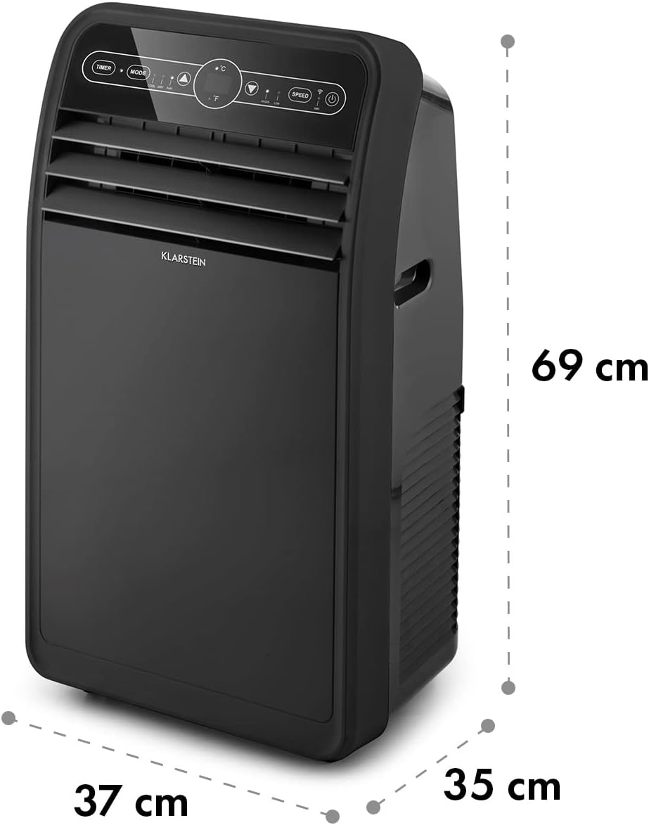 Pharmics Electro – Klarstein Portable 4-in-1 Air Conditioner, 9000 BTU, Cooling, Dehumidifier, Fan & Night Mode for Home & Office
