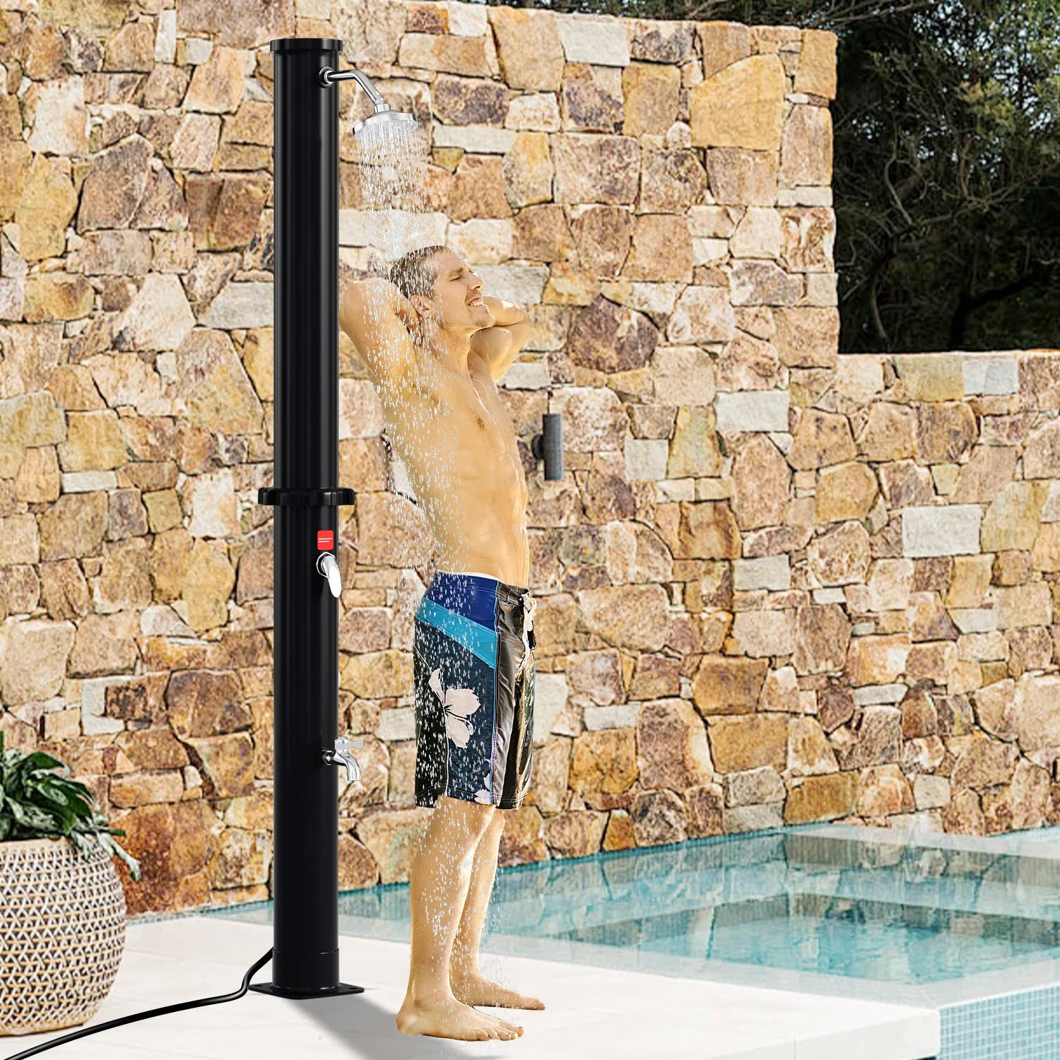 Pharmics Electro – Sonnewelt 60L Solar Shower, Outdoor Garden Shower with Handheld Shower & Protective Cover