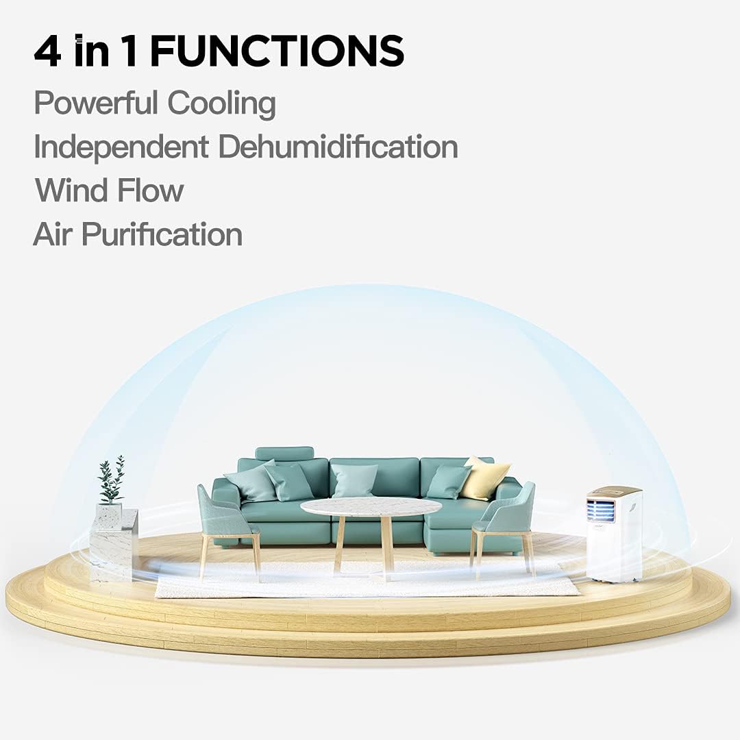 Pharmics Electro – Comfee Portable Air Conditioner MPPH-09CRN7, 9000 BTU / 2.6 kW, 3-in-1 Cooling, Dehumidifier & Fan, Up to 950 sq ft, with Exhaust Hose
