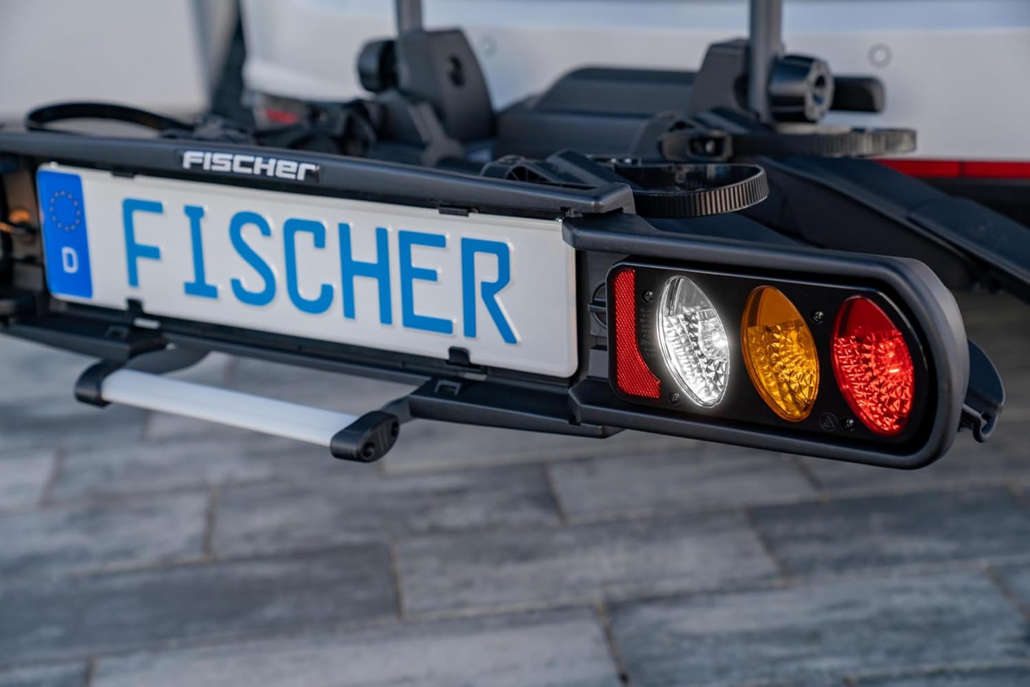 harmics Electro Fischer ProlineEvo 2 Hitch Bike Carrier for 2 Bikes, 60kg Capacity, E-Bike Compatible, Pre-Assembled, Lockable, Foldable