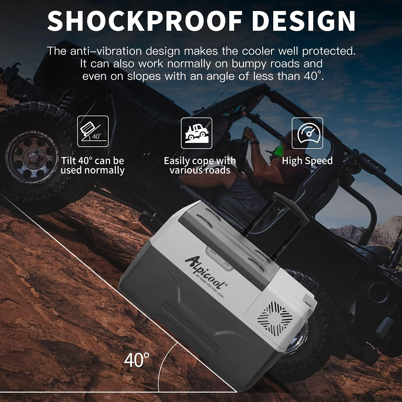 Pharmics Electro Alpicool CF55 55L Portable 12V Mini Fridge Freezer, -20°C to 20°C, for Car, Camping, Truck, Boat, AC/DC, with USB Port