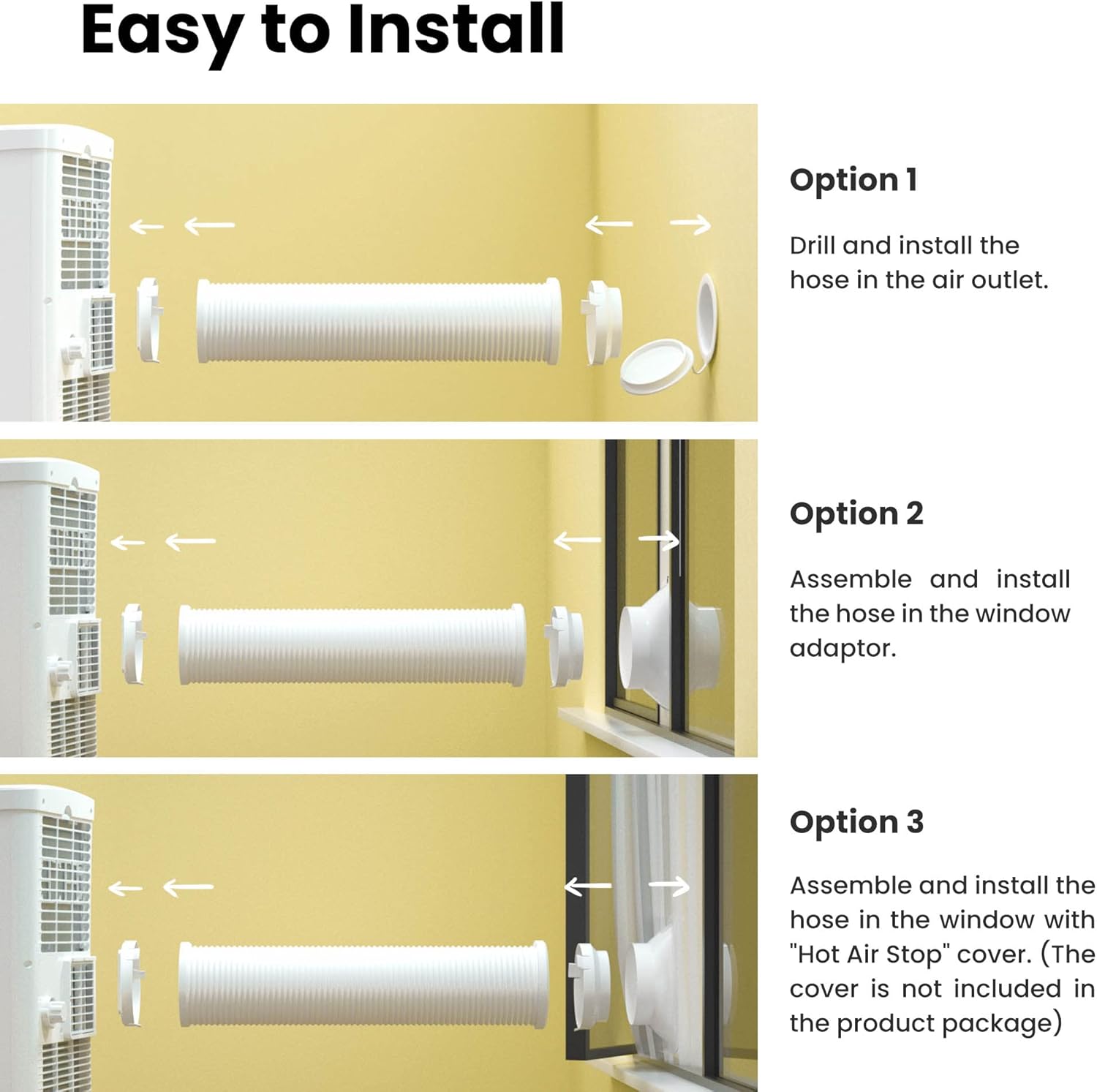 Pharmics Electro – Comfee Portable Air Conditioner MPPH-09CRN7, 9000 BTU / 2.6 kW, 3-in-1 Cooling, Dehumidifier & Fan, Up to 950 sq ft, with Exhaust Hose