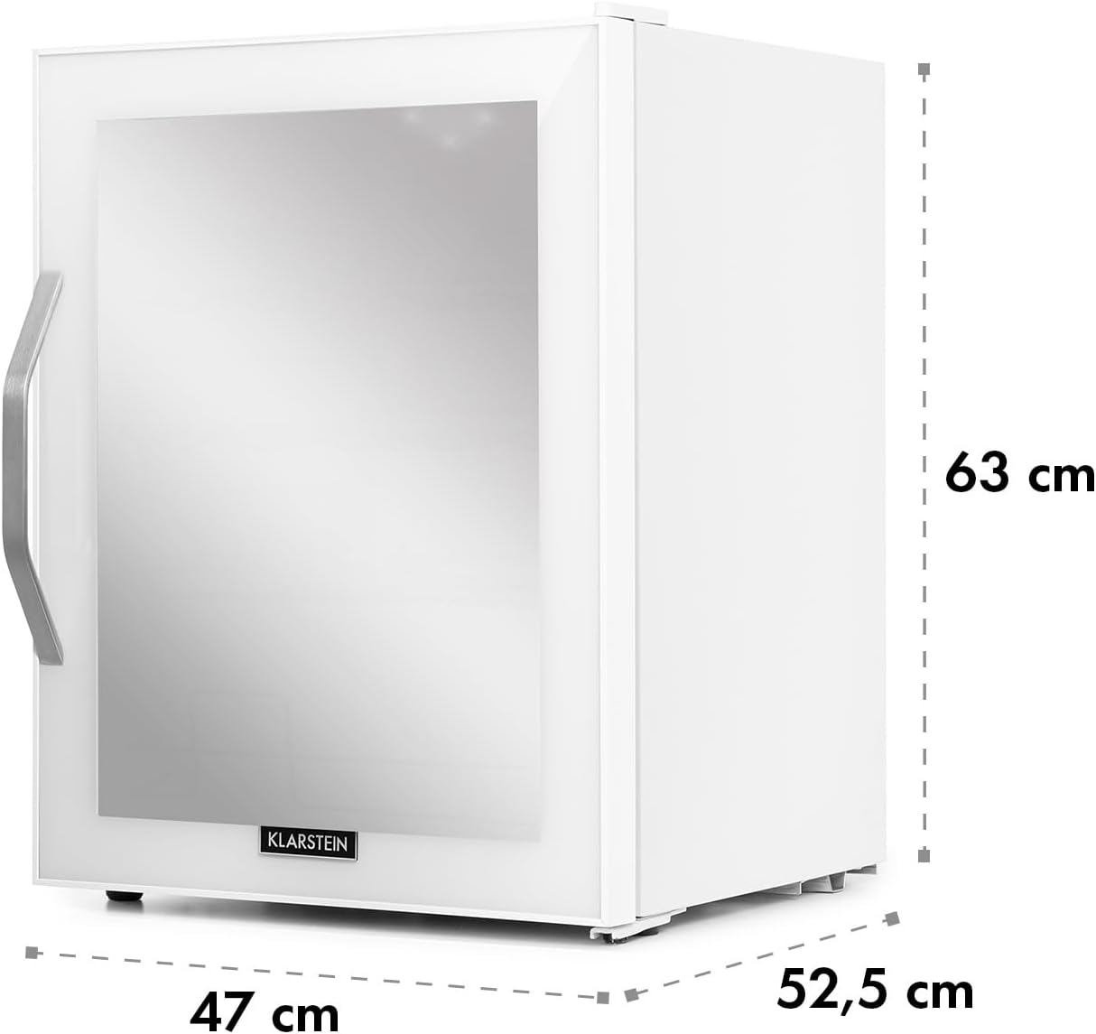 Pharmics Electro – Klarstein Mini Fridge with Glass Door, 80L Beverage Cooler, Adjustable Shelves, Quiet Compact Indoor/Outdoor Refrigerator