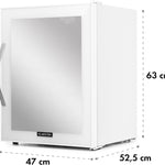 Pharmics Electro – Klarstein Mini Fridge with Glass Door, 80L Beverage Cooler, Adjustable Shelves, Quiet Compact Indoor/Outdoor Refrigerator