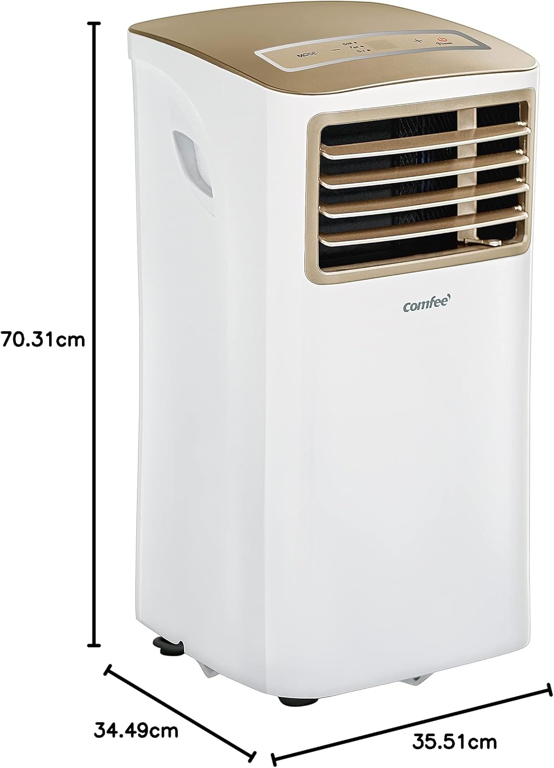 Pharmics Electro – Comfee Portable Air Conditioner MPPH-09CRN7, 9000 BTU / 2.6 kW, 3-in-1 Cooling, Dehumidifier & Fan, Up to 950 sq ft, with Exhaust Hose