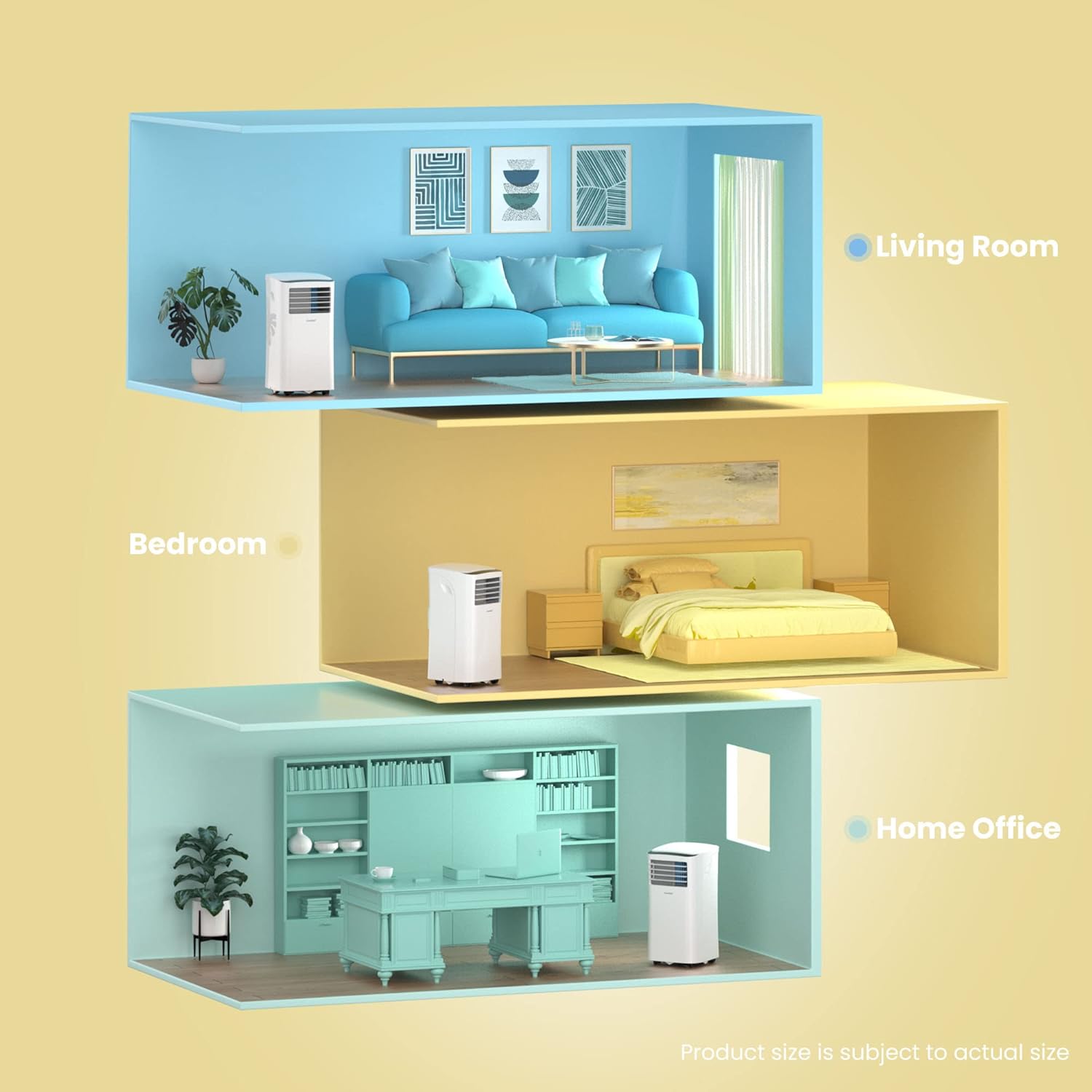 Pharmics Electro – Comfee Portable Air Conditioner MPPH-09CRN7, 9000 BTU / 2.6 kW, 3-in-1 Cooling, Dehumidifier & Fan, Up to 950 sq ft, with Exhaust Hose