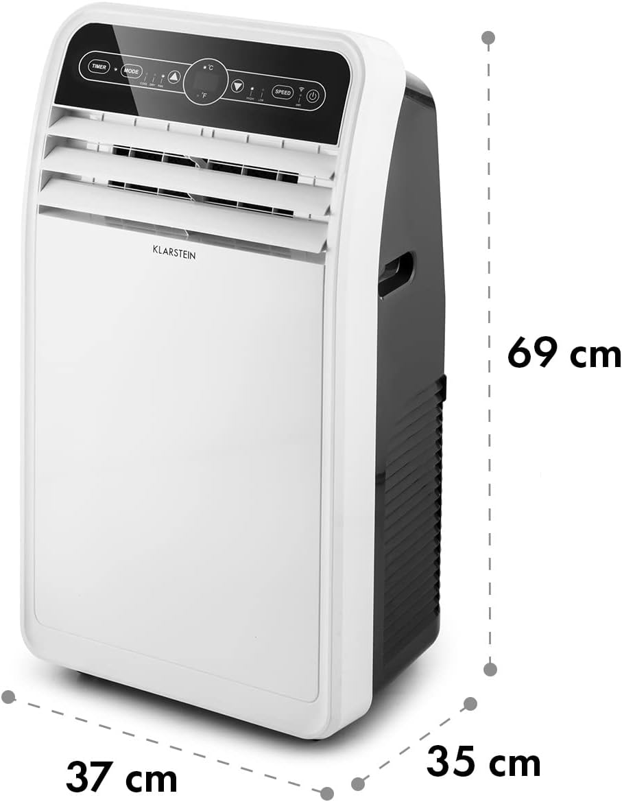Pharmics Electro – Klarstein Portable 4-in-1 Air Conditioner, 9000 BTU, Cooling, Dehumidifier, Fan & Night Mode for Home & Office