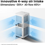 Pharmics Electro – Comfee Portable Air Conditioner MPPH-09CRN7, 9000 BTU / 2.6 kW, 3-in-1 Cooling, Dehumidifier & Fan, Up to 950 sq ft, with Exhaust Hose