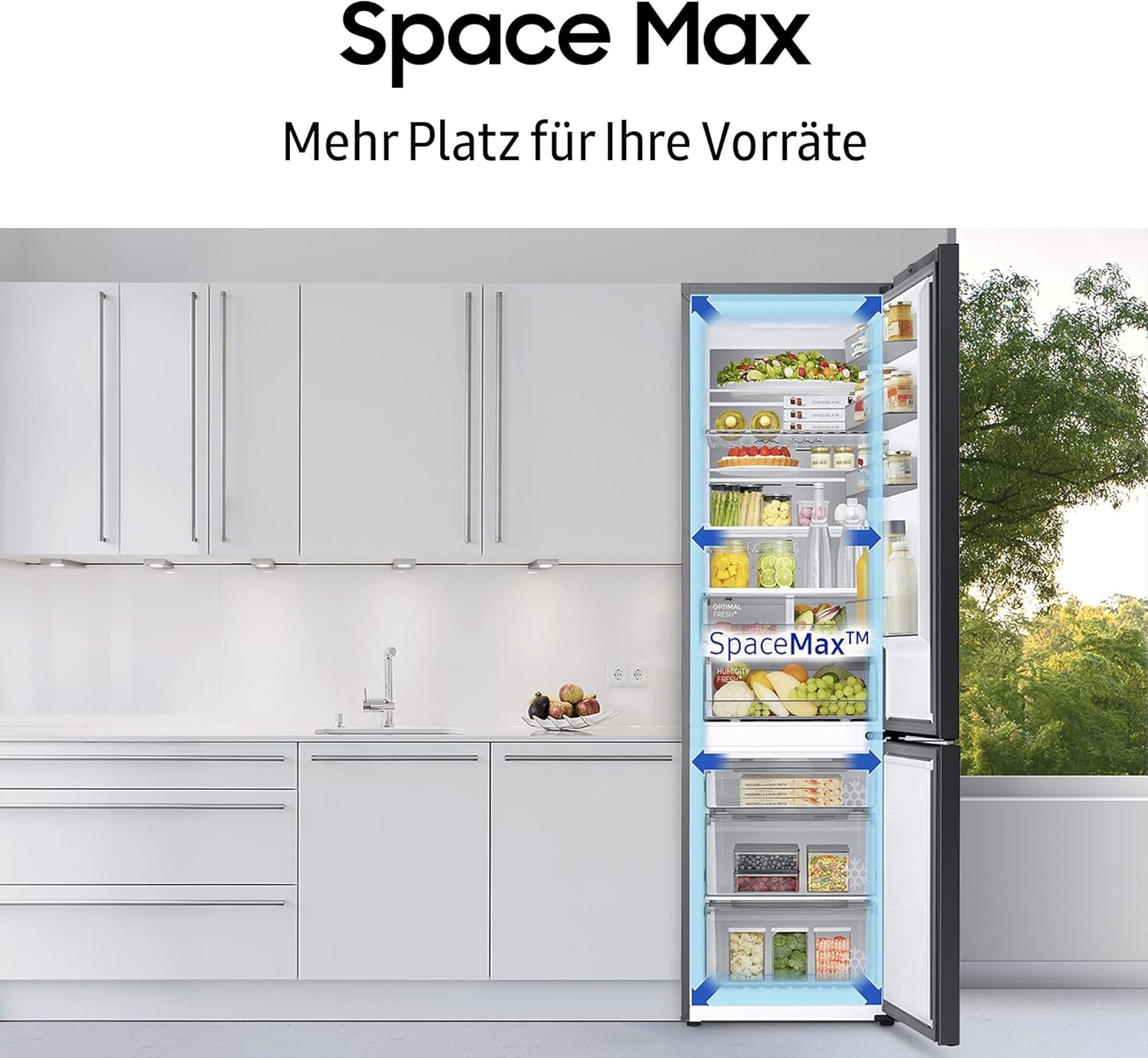 Pharmics Electro – Samsung Refrigerator Freezer RL38C600CSA/EG, 390L Total, 114L Freezer, AI Energy Mode, Stainless Steel, 203 cm