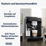 Pharmics Electro De'Longhi Magnifica Evo ECAM 292.81.B Coffee Machine with LatteCrema System, 7 Selection Buttons, Dual-Cup Function, Black