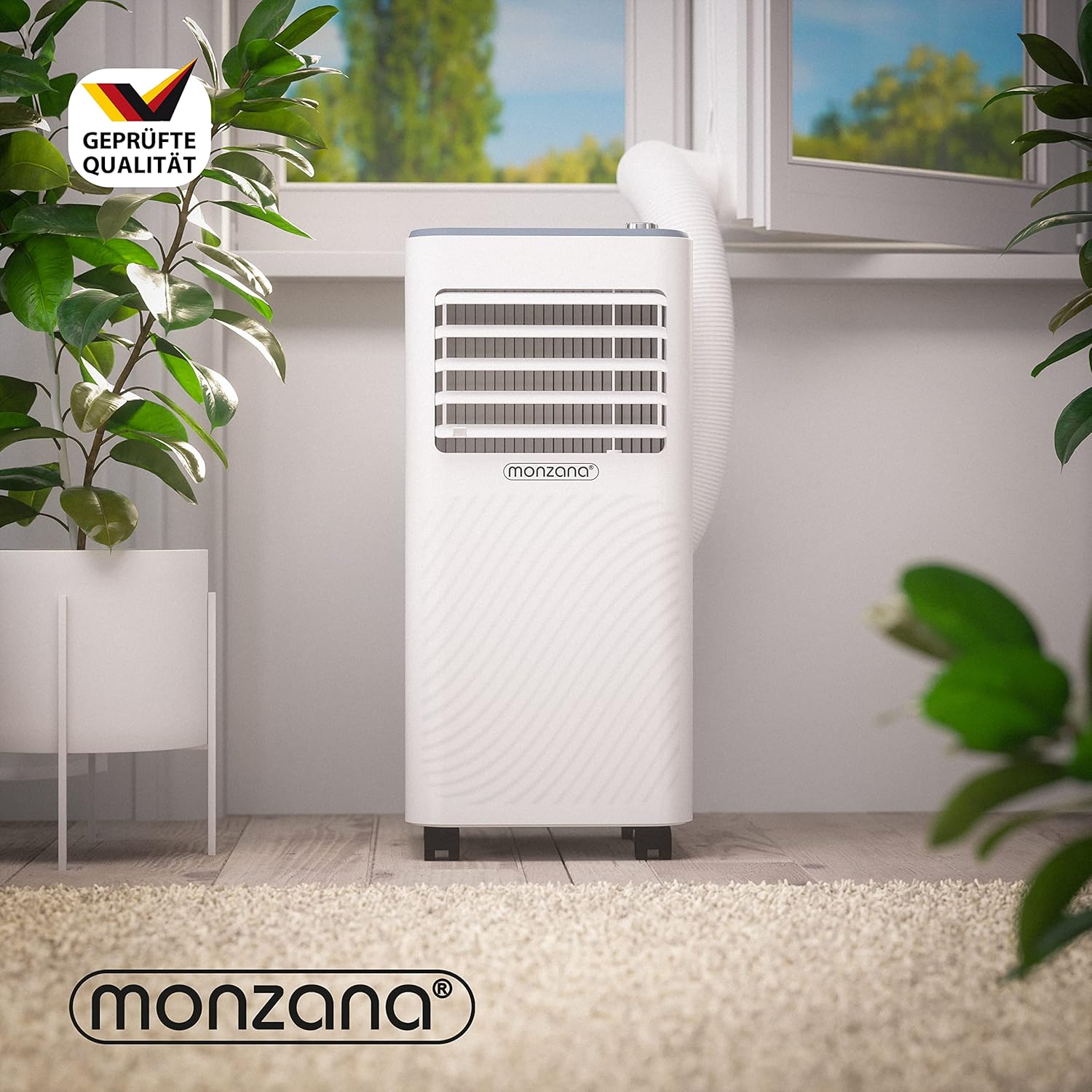 Pharmics Electro – Monzana MZKA2000 Mobile Klimaanlage 3-in-1 mit Abluftschlauch, 7000 BTU, 24h Timer & Fernbedienung