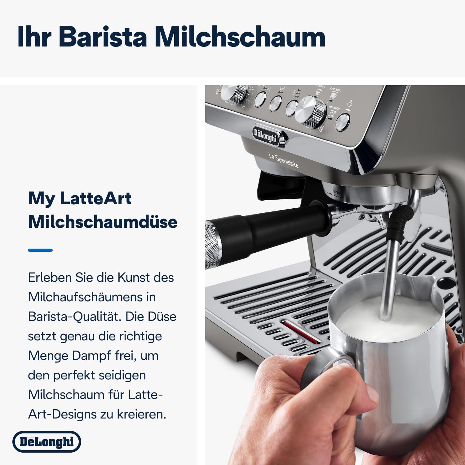 Pharmics Electro – De'Longhi La Specialista Arte EC9155.MB Espresso Machine, Integrated Grinder, 8 Grind Settings, 15 Bar, 3 Temperatures, Milk Frother, 1300W, 1.5L Tank, Stainless Steel/Black, Barista Kit Included