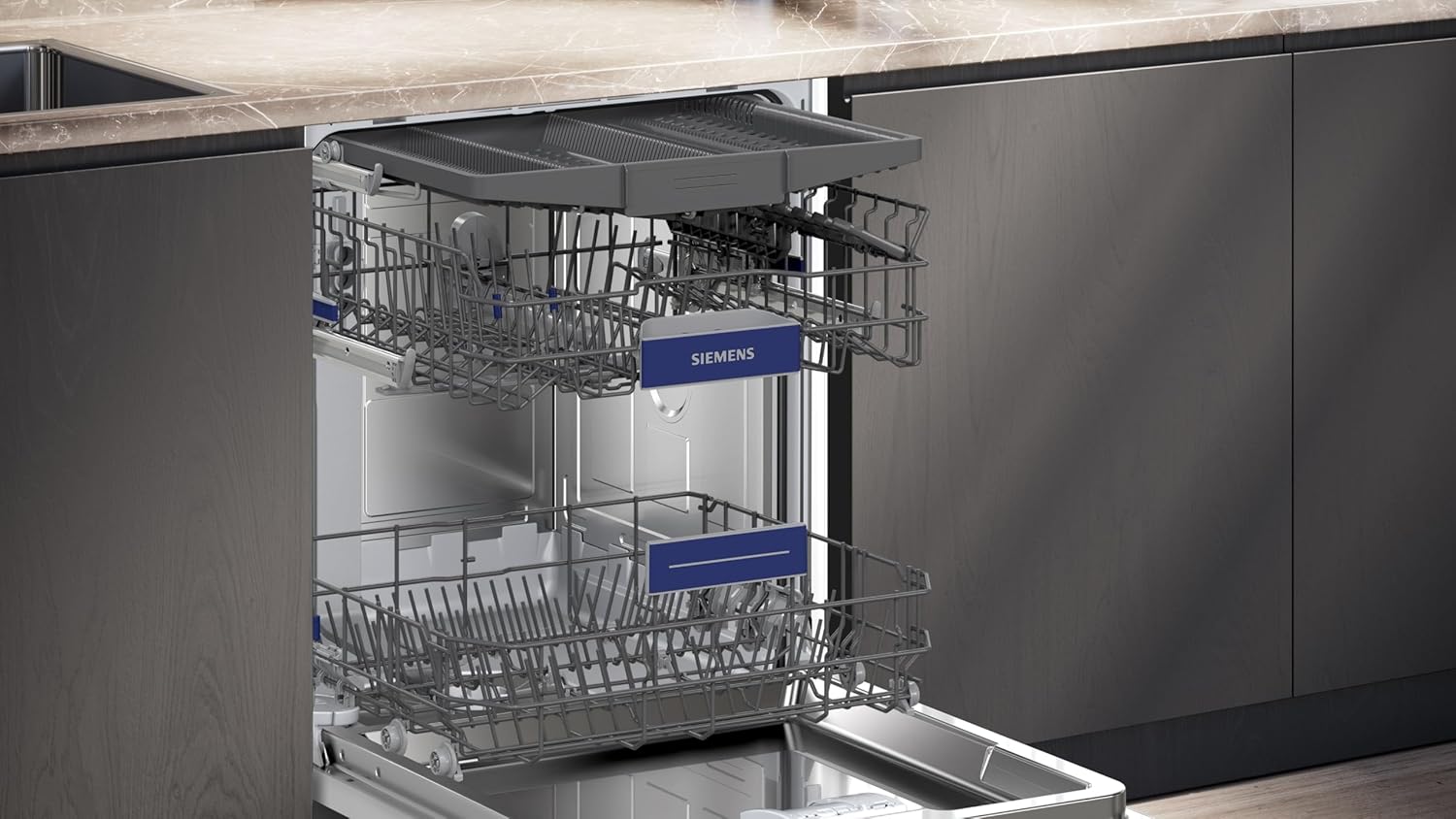 Pharmics Electro – Siemens SN63EX06VE iQ300 Smart Dishwasher, Fully Integrated, 60 cm, Cutlery Drawer, Extra Quiet, varioSpeed, autoDoor, RackMatic, infoLight, intensiveZone