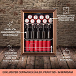 Pharmics Electro – Klarstein Mini Fridge with Glass Door, 80L Beverage Cooler, Adjustable Shelves, Quiet Compact Indoor/Outdoor Refrigerator