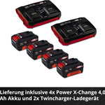 Pharmics Electro – Einhell GE-CM 36/47 S HW Li Cordless Lawn Mower Kit, 36V, 47 cm Cutting Width, Up to 700 m², Brushless Motor, Self-Propelled, 75L Grass Collector, Includes 4x 4.0Ah Batteries + 2x Twin Charger