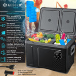 Pharmics Electro – KESSER Compressor Cooler Box 2-in-1 with Dual Zone Cooling and Freezing, LED Touch Display, 12/24V & 230V, Down to -20°C
