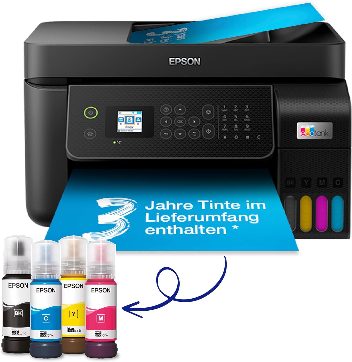 Pharmics Electro – Epson EcoTank ET-4800 A4 Multifunction Wi-Fi Ink Tank Printer, Includes Up to 3 Years of Ink